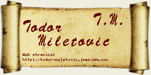 Todor Miletović vizit kartica